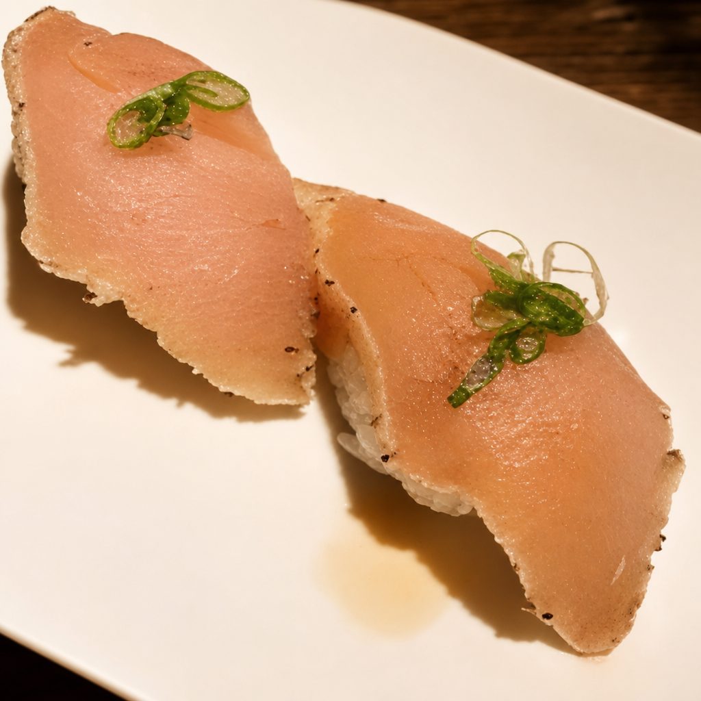 Garlic Albacore Sushi.
