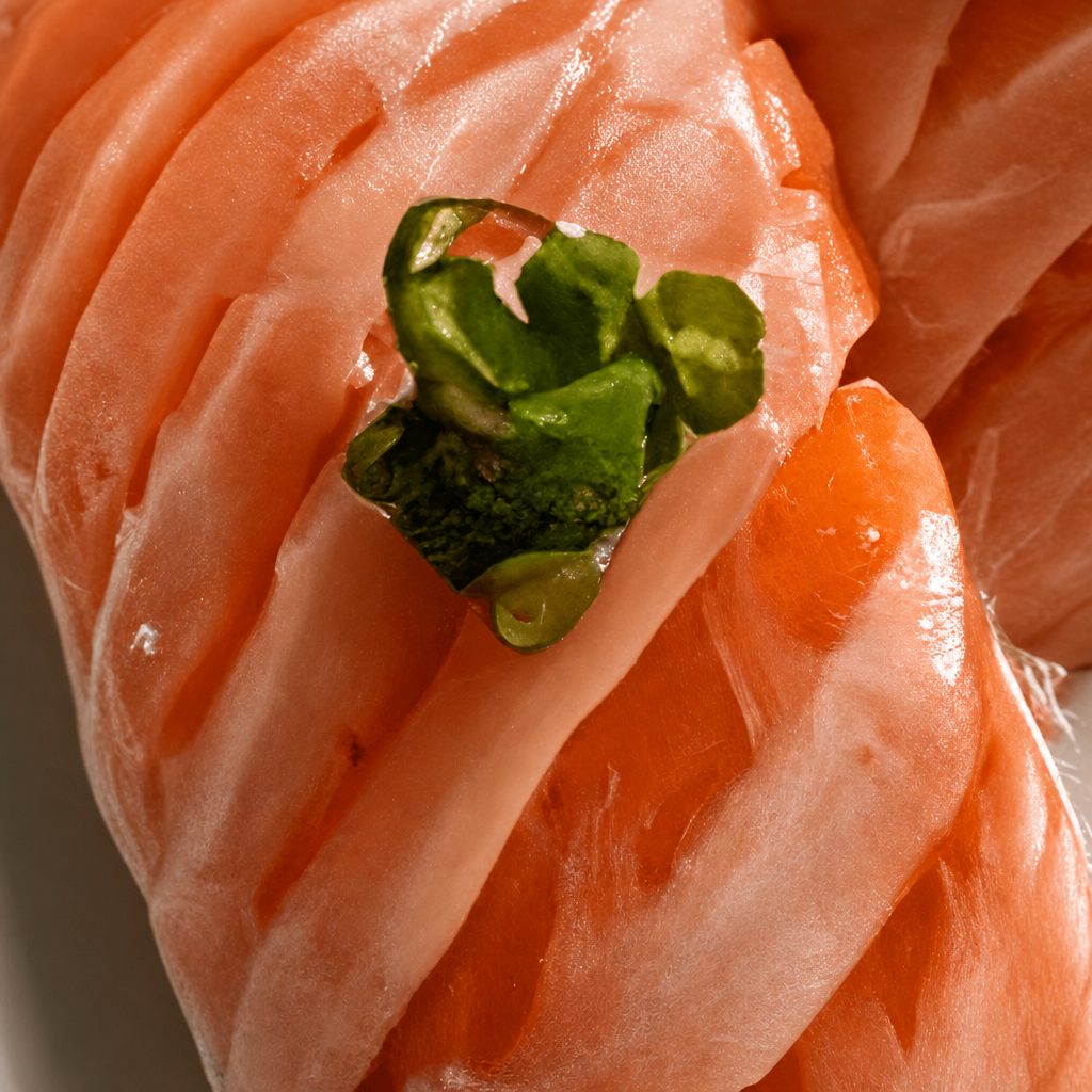 Salmon Belly/ Sake Toro Sushi.